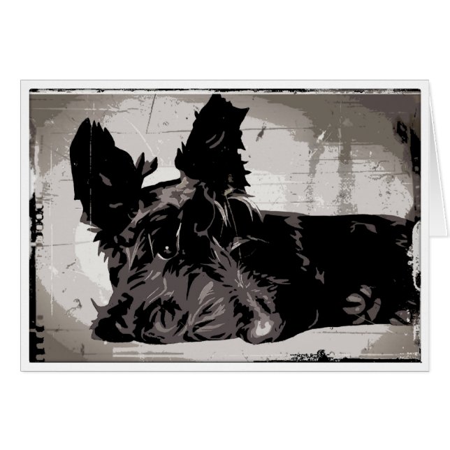 Scottish Terrier urban background (Front Horizontal)