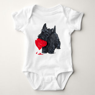 Scottish Terrier Valentine Baby Bodysuit