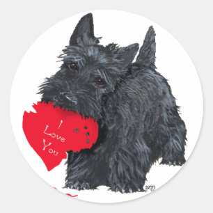 Scottish Terrier Valentine Classic Round Sticker