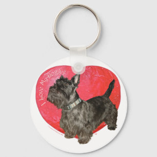 Scottish Terrier Valentine Key Ring
