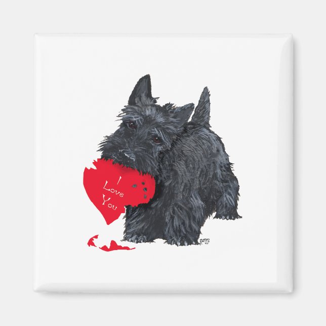 Scottish Terrier Valentine Magnet (Front)