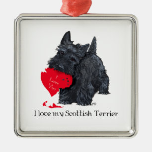 Scottish Terrier Valentine Metal Ornament
