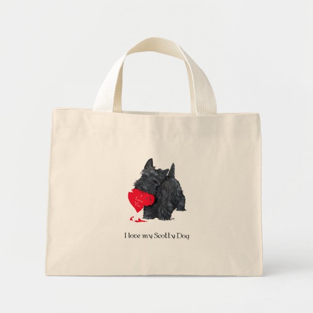Scottish Terrier Valentine Mini Tote Bag (Front)