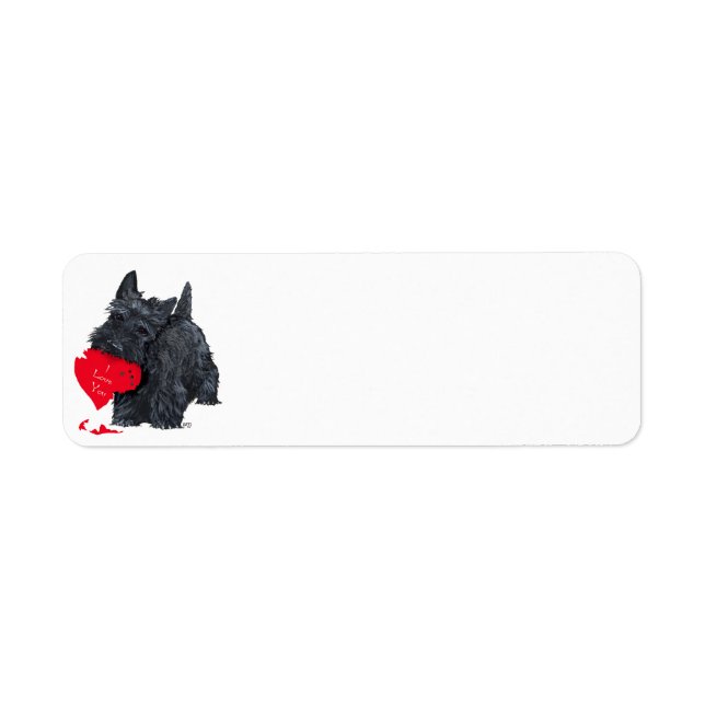 Scottish Terrier Valentine Return Address Label (Front)