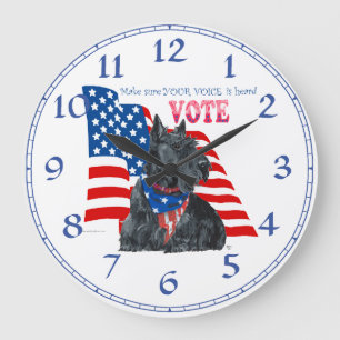 Scottish Terrier "VOTE" Clock