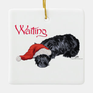 Scottish Terrier Waiting for Santa Ceramic Ornament