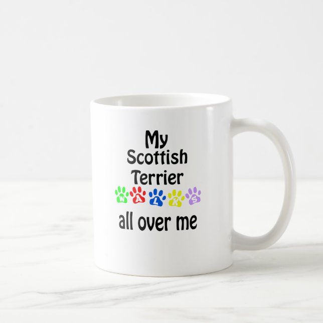 Scottish Terrier Walks Design Coffee Mug (Right)