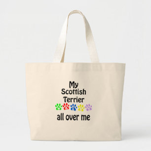 Scottish Terrier Walks Design Large Tote Bag