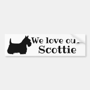 Scottish Terrier, We love our Scottie Bumper Sticker