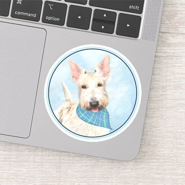 Scottish Terrier Wheaten Dog Painting Original Art (Detail)