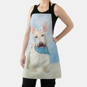 Scottish Terrier Wheaten Dog Painting Original Art Apron