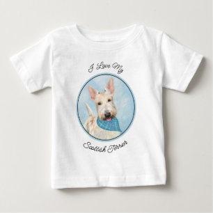 Scottish Terrier Wheaten Dog Painting Original Art Baby T-Shirt