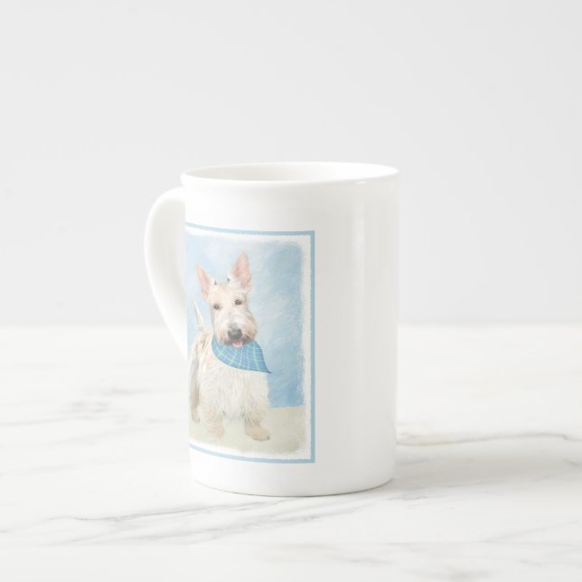 Scottish Terrier Wheaten Dog Painting Original Art Bone China Mug (Front Left)