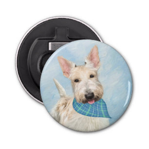 Scottish Terrier Wheaten Dog Painting Original Art Bottle Opener