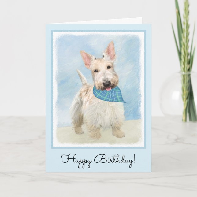 Scottish Terrier Wheaten Dog Painting Original Art Card (Front)