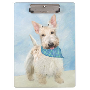 Scottish Terrier Wheaten Dog Painting Original Art Clipboard