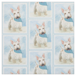 Scottish Terrier Wheaten Dog Painting Original Art Fabric