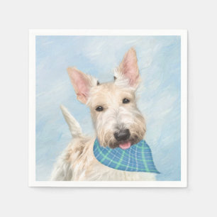 Scottish Terrier Wheaten Dog Painting Original Art Napkin