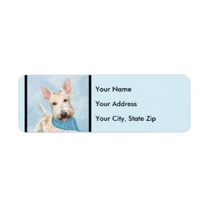 Scottish Terrier Wheaten Dog Painting Original Art Return Address Label