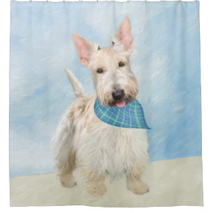 Scottish Terrier Wheaten Dog Painting Original Art Shower Curtain