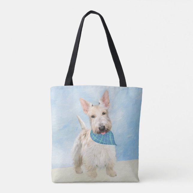 Scottish Terrier Wheaten Dog Painting Original Art Tote Bag (Back)