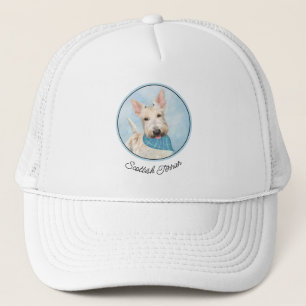 Scottish Terrier Wheaten Dog Painting Original Art Trucker Hat