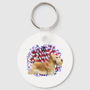 Scottish Terrier (wheaten) Patriot Key Ring