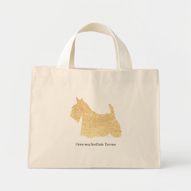 Scottish Terrier Wheaten Silhouette Mini Tote Bag (Front)