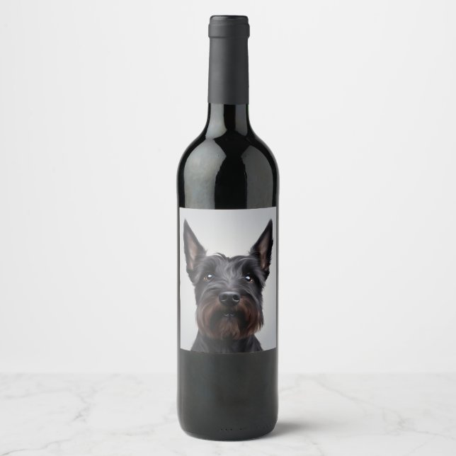 Scottish Terrier Wine Label (Front)