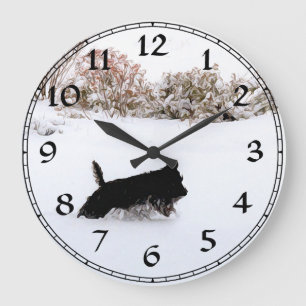 Scottish Terrier Winter Clock