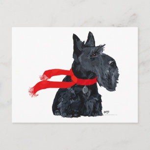 Scottish Terrier Winter Holiday Postcard