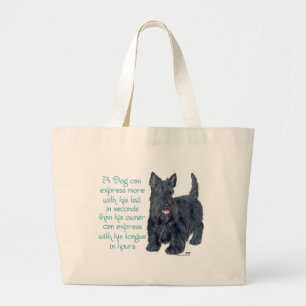 Scottish Terrier Wit & Wisdom - Talking Large Tote Bag