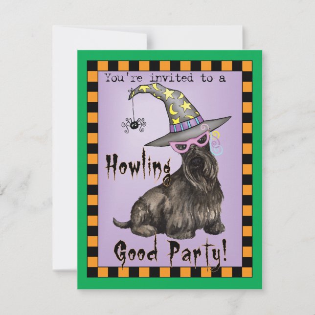 Scottish Terrier Witch Invitation (Front)