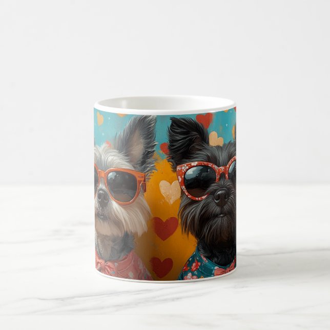 Scottish Terrier with Heart Roses Valentine's Day Coffee Mug (Center)