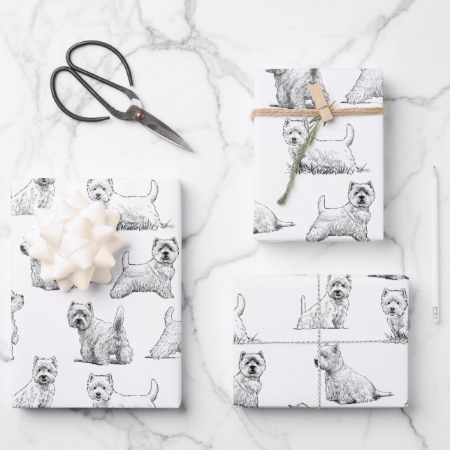 Scottish Terrier Wrapping Paper Sheet (Front)