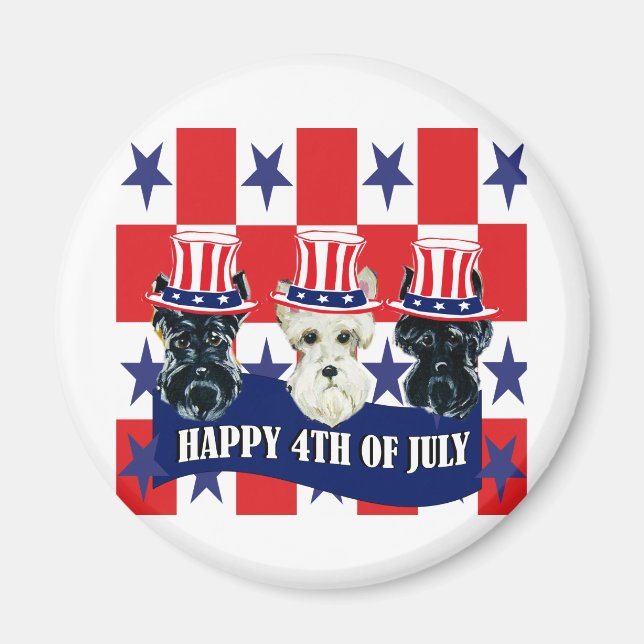 Scottish Terriers 4th of July Magnet (Front)