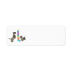 Scottish Terriers Alphabet Blocks Return Address Label