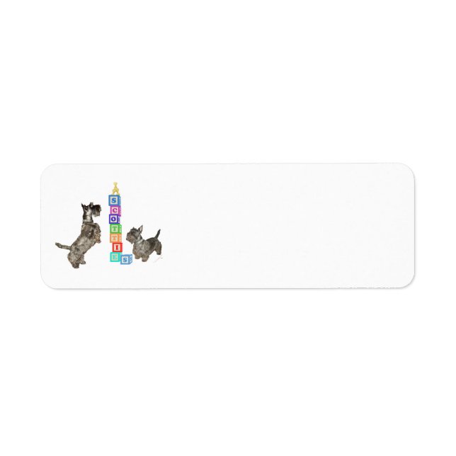 Scottish Terriers Alphabet Blocks Return Address Label (Front)