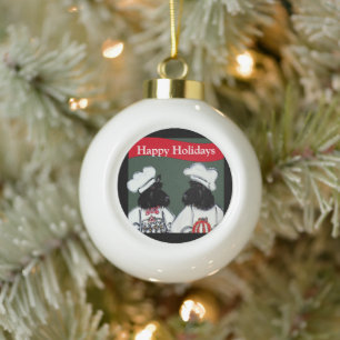 Scottish Terriers          Ceramic Ball Christmas Ornament