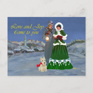 Scottish Terriers Christmas Carols Holiday Postcard