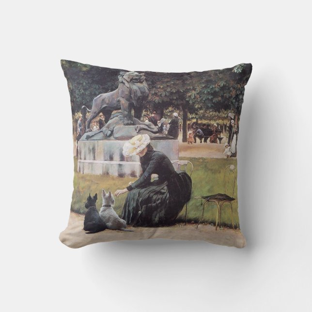 Scottish Terriers Enjoy the Park Cushion (Front)