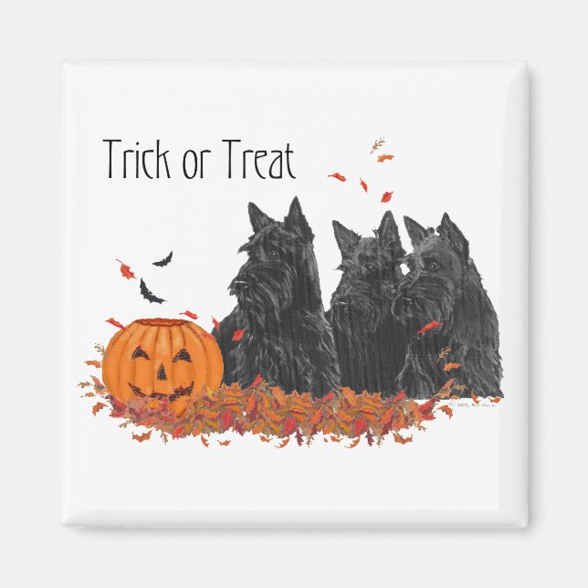 Scottish Terriers Halloween Magnet (Front)