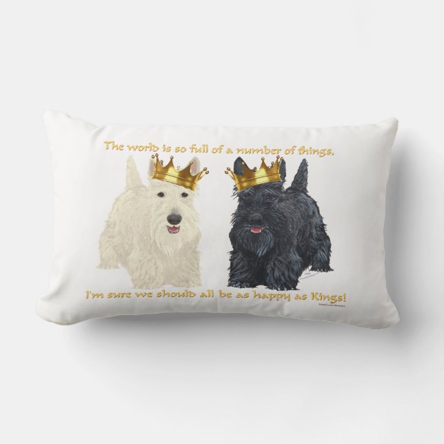 Scottish Terriers Happy Thoughts Lumbar Cushion (Front)