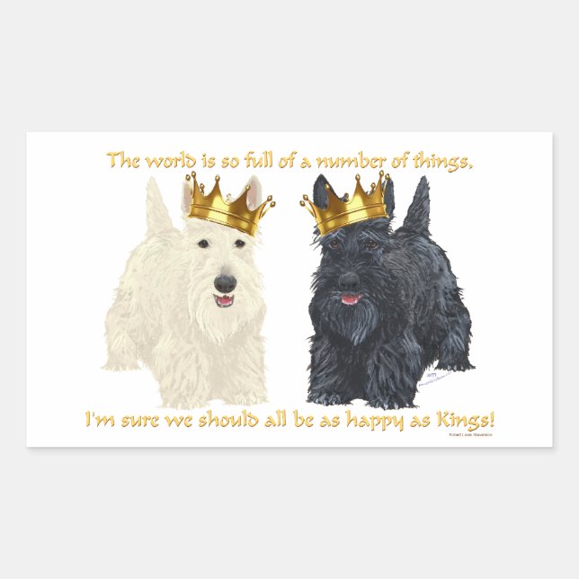 Scottish Terriers Happy Thoughts Rectangular Sticker (Front)
