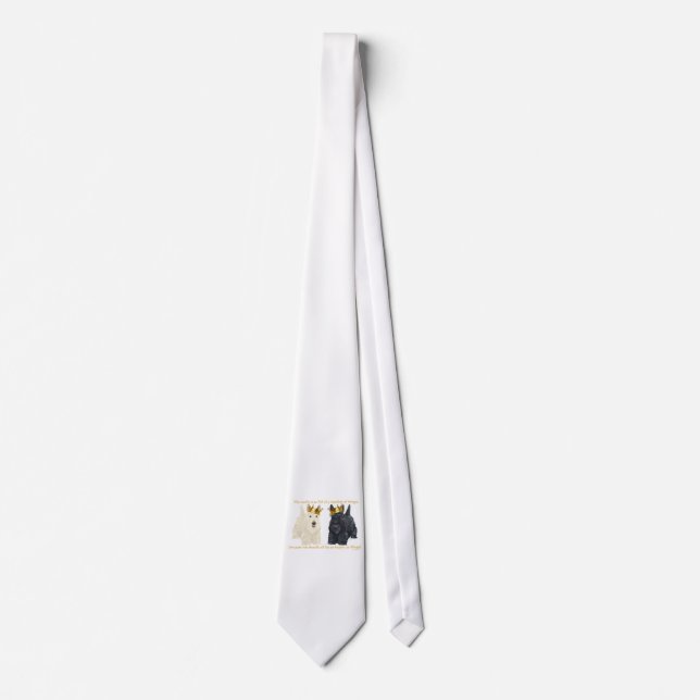 Scottish Terriers Happy Thoughts Tie (Front)