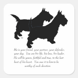 Scottish Terriers Keepsake - MALE Dogs Square Sticker