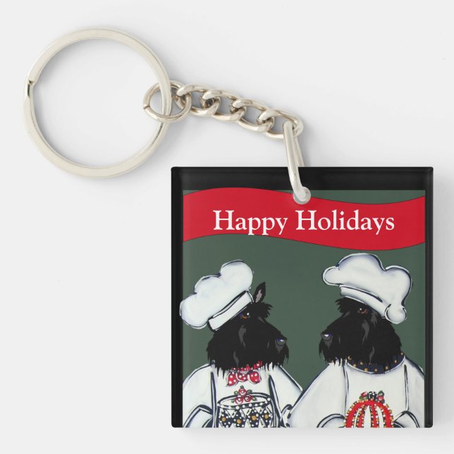Scottish Terriers   Key Ring (Front)