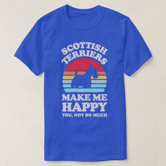 Scottish Terriers Make Me Happy Sunset Retro for M T-Shirt (Design Front)
