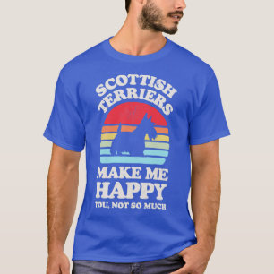 Scottish Terriers Make Me Happy Sunset Retro for M T-Shirt