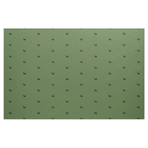 Scottish Terriers on green with red bow Fabric